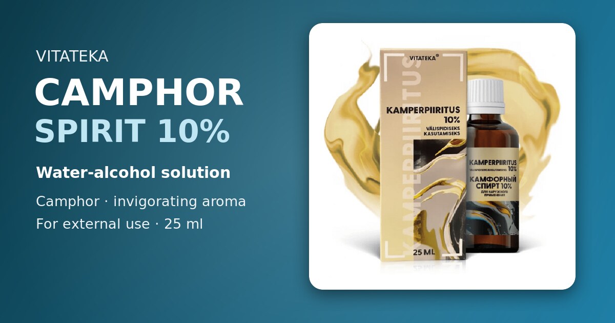 VITATEKA Spirytus kamforowy 10% 25 ml: środek do użytku zewnętrznego i nacierań VITATEKA Spirytus kamforowy 10% 25 ml: środek do użytku zewnętrznego i nacierań