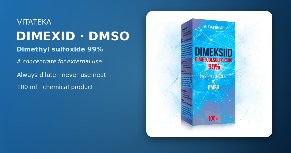VITATEKA Dimeksyd (DMSO) 99% 100 ml butelka i opakowanie