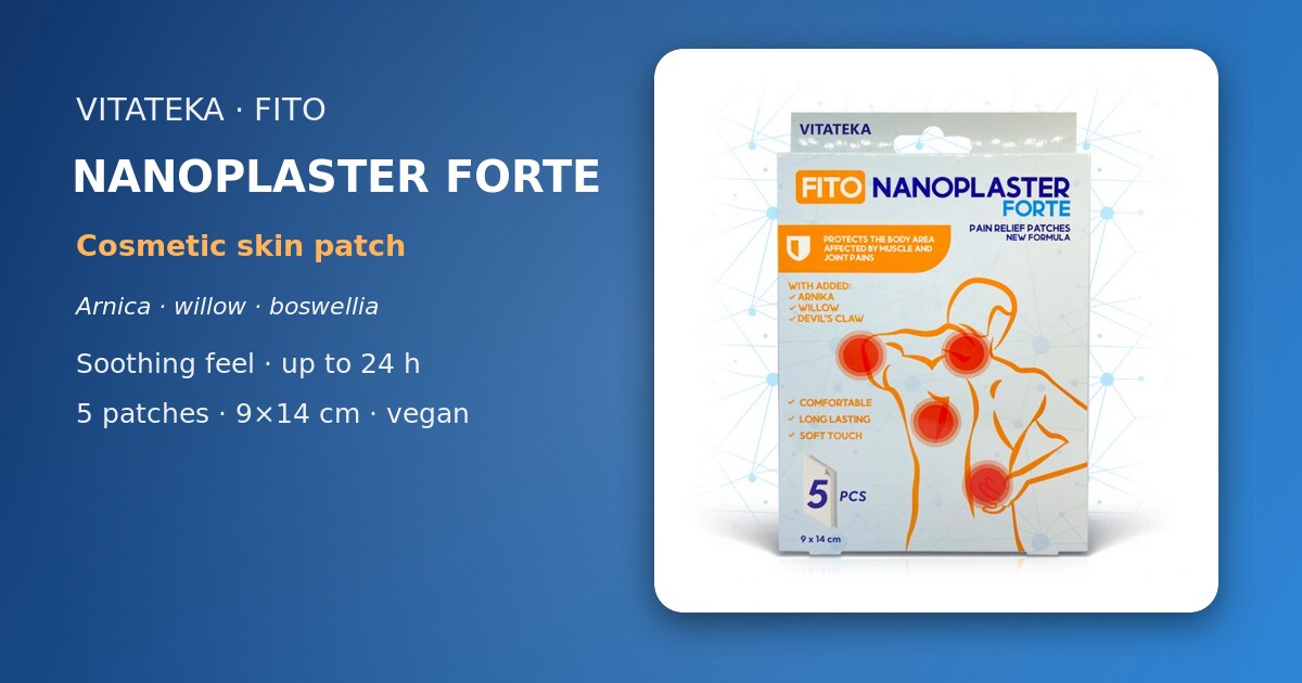 VITATEKA Fito Nanoplaster Forte: plaster na skórę z arniką i ekstraktami roślinnymi