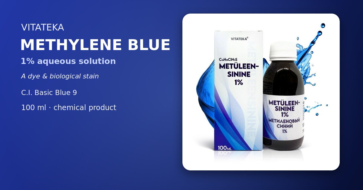 VITATEKA błękit metylenowy 1% 100 ml butelka i opakowanie