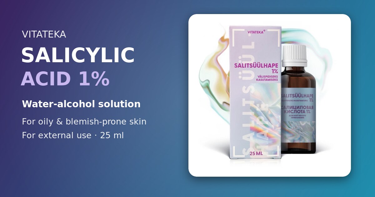 VITATEKA Kwas salicylowy 1% 25 ml: środek do użytku zewnętrznego dla skóry tłustej i problematycznej VITATEKA Kwas salicylowy 1% 25 ml: środek do użytku zewnętrznego dla skóry tłustej i problematycznej