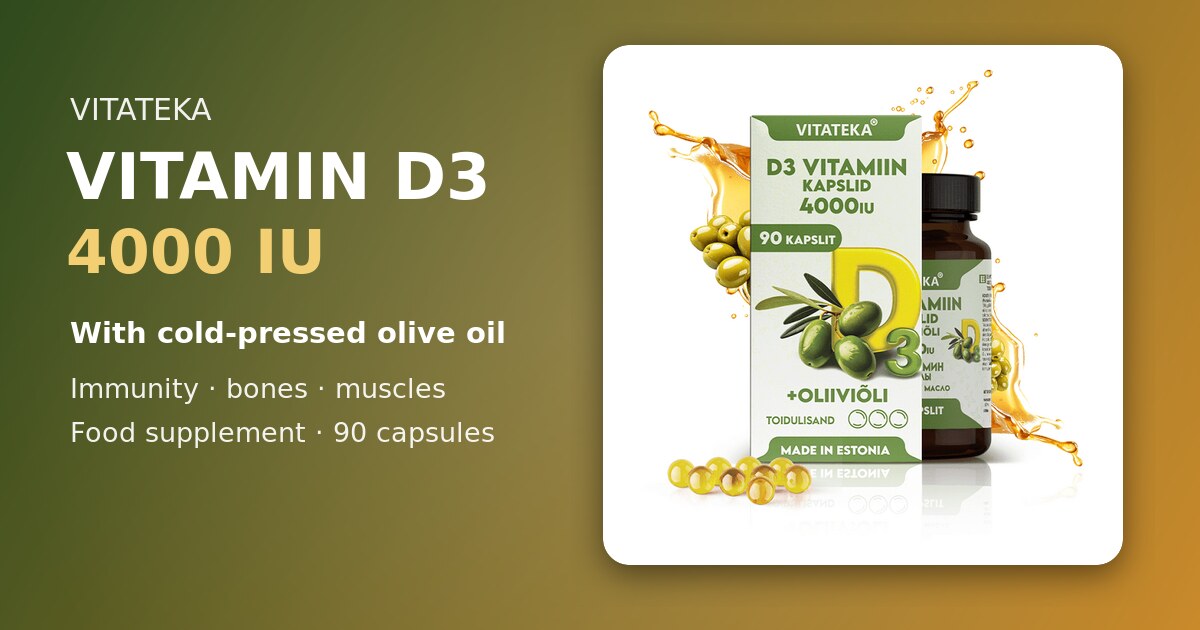 VITATEKA Witamina D3 4000 IU z oliwą z oliwek, 90 kapsułek